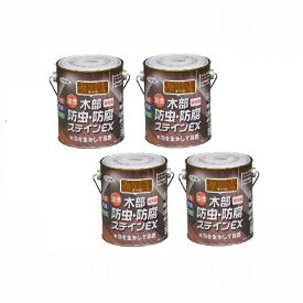 アサヒペン 油性木部防虫・防腐ステインEX 0．7L チーク 4缶セット