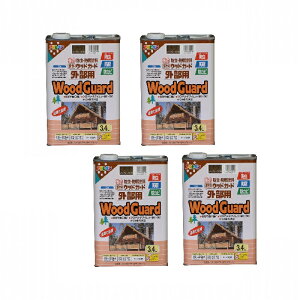 アサヒペン ウッドガード外部用 3.4L ダークオーク 08 4缶セット