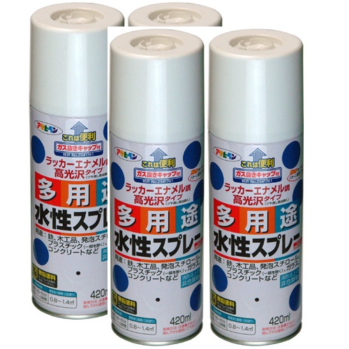 アサヒペン 水性多用途スプレー ４２０ＭＬ ラベンダー 4缶セット