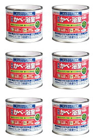 アトムハウスペイント 水性かべ・浴室用塗料（無臭かべ） 200ML パステルグリーン 6缶セット