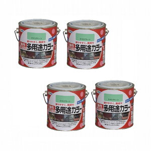 アサヒペン 油性多用途カラー 0.7L ライトグリーン 4缶セット