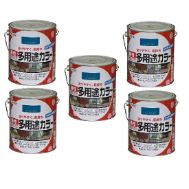 アサヒペン 油性多用途カラー 1．6L オーシャンブルー 5缶セット