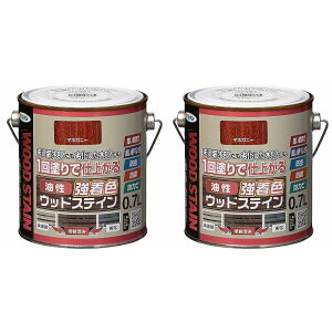 アサヒペン 油性強着色ウッドステイン マホガニー 0.7L 2缶セット