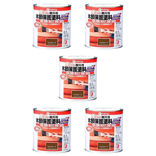 カンペハピオ 油性木部保護塗料 ウォルナット 0.7L 5缶セット