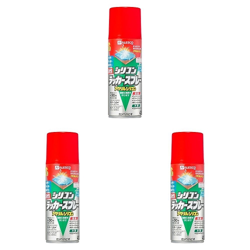 ＫＡＮＳＡＩ　油性シリコンラッカースプレー　レッド　４２０ｍｌ　3缶セット