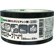 【あす楽対応・送料無料】オカモト　NO420　PEクロステープ包装用　黒　50ミリ