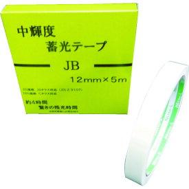 【あす楽対応・送料無料】日東エルマテ　中輝度蓄光テープ　JIS−JB級　0．25mm×12mm×5m　グリーン