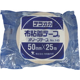 【あす楽対応・送料無料】TERAOKA　カラーオリーブテープ　NO．145　白　50mmX25M
