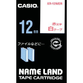 【あす楽対応・送料無料】カシオ　ネームランドテープ　12mm　白テープ／赤文字