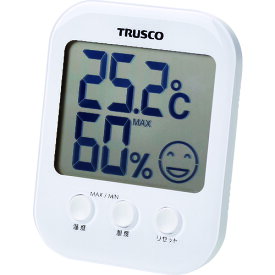 【あす楽対応・送料無料】TRUSCO　熱中症・インフルエンザ危険度お知らせ付デジタル温湿度計