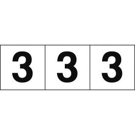 【あす楽対応・送料無料】TRUSCO　数字ステッカー　30×30　「3」　白地／黒文字　3枚入