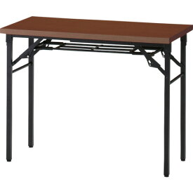 TRUSCO　折りたたみ会議テーブル　1200X450XH700　棚板なし　ウォールナット