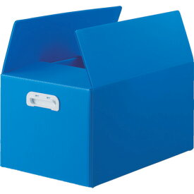 TRUSCO　ダンボールプラスチックケース　5枚セット　果物箱サイズ　取っ手穴なし　ブルー