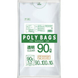 オルディ　ポリバッグゴミ袋　90L　0．04mm　透明　10P