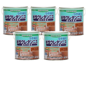 和信ペイント 水性ウレタンニス チーク 0.7L 5缶セット