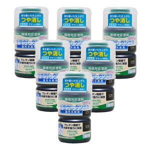 和信ペイント 水性ウレタンニス つや消しブラック 130ml 6缶セット