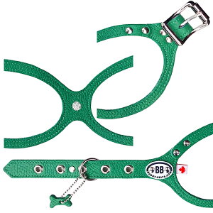バディーベルト ハーネス エメラルド Emerald ラグジュアリーコレクション 獣医師推奨 BBハーネス BUDDYBELTS ペット 犬用ハーネス 胴輪 レザー 本革 バディベルト 正規輸入代理店 犬の首や気管に
