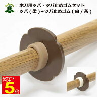 【期間限定★エントリーで全品Point5倍】剣道 木刀用 P鍔(柔)・鍔止め(茶/白)セット 大/小 武道園