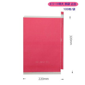 緑ぶどう専用 特大袋 赤 220×320（エリート特大 赤 約700gぶどう用）100枚入