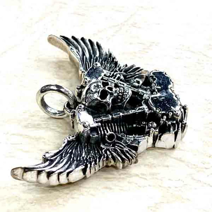 楽天市場】シルバーアクセサリー シルバー925 Vツインバイクハーレー 