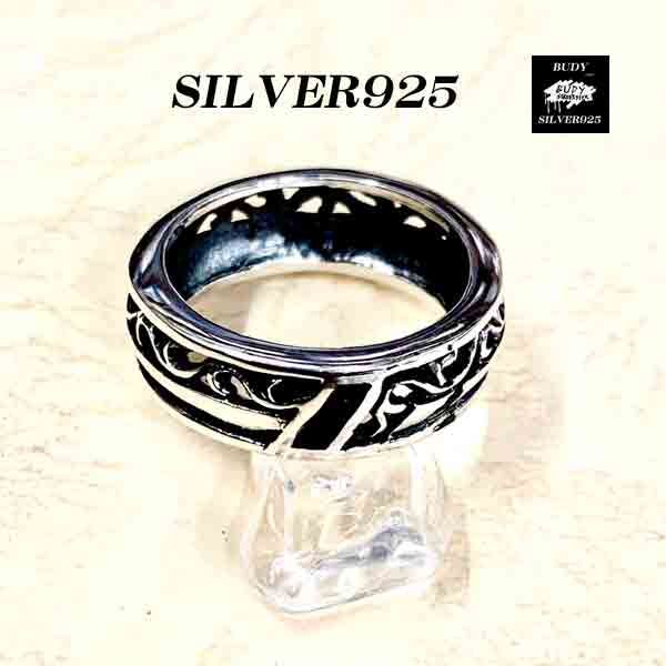 シルバー925アラベスクオニキスリング 指輪 バディシルバーアクセサリーオニキスリング