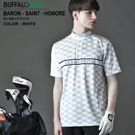 BARON-SAINT-HONORE(バロン-サントノーレ)モノグラム モックネック Tシャツ BUFFALO GOLF バッファローゴルフ バッファローボブズ バッファローボブス