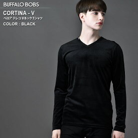 【1/19(金)～最終値下げ】CORTINA-V(コルティナ-V)ベロア テレコ Vネック 長袖 Tシャツ BUFFALO BOBS バッファローボブズ