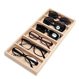 【送料無料】森の紙 メガネ ケース トレー 6本用 天然竹 小物入れ ベージュ メガネクロス1枚付 デスクトップ めがね 収納 プチギフト プレゼント 木製品 デスク整理 morinokami