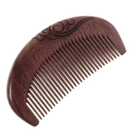 【送料無料】天然木 コーム サンダルウッド 櫛 くし 静電気防止 木櫛 11cm 半円形 ダークブラウン