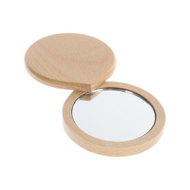 【送料無料】森の紙 天然木 スライド 手鏡 ミラー コンパクト ベージュ