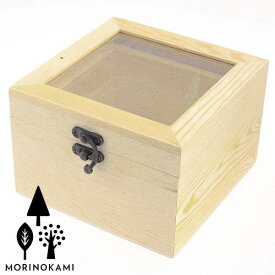 【送料無料】森の紙 天然木 木箱 ウッドボックス 15cm 四角 アンティーク風金具付き おしゃれ プチギフト プレゼント 木製品 ケース ウッドケース 収納箱 収納ケース リッチボーイ