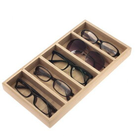 【送料無料】森の紙 メガネ トレー 5本用 天然竹 小物入れ ベージュ メガネクロス1枚付 デスクトップ めがね 収納 プチギフト プレゼント 木製品 デスク整理 morinokami