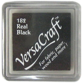 スタンプ台 バーサクラフト Sサイズ リアルブラック 黒 布用スタンプパッド インクパッド 水性顔料インク ツキネコ VKS-182