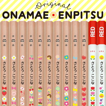 鉛筆 名入れ おなまえ鉛筆 イラスト えんぴつ 名入れ 1ダース 12本 B 2b 三菱鉛筆 名前入り 黒鉛筆10本 赤鉛筆2本 ソフトクリアケース付属 ユニパレット 入学祝 卒園祝 卒園記念品 誕生日プレゼント 名前入り鉛筆 Room 欲しい に出会える