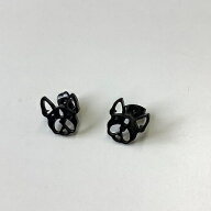 【再再入荷】フレンチブルドッグ　ボストンテリア　ピアス　アクセサリー　シンプル　ブラック