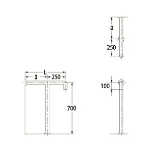 カクダイ トイレ用 手すり 550×300 2411-1-38【純正品】