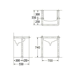 カクダイ 洗面器・手洗器用 手すり 2460-38【純正品】