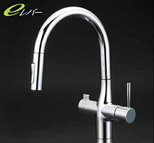 KVK キッチン KM6081EC 浄水器専用グースネックシングルレバー式混合栓 (eレバー)【純正品】