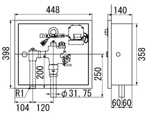 【受注生産4週間】OKC-AT781-C INAX イナックス LIXIL リクシル 大便器自動洗浄システム オートフラッシュC 定流量弁 セパレート形 自動フラッシュバルブ(ボックス付・埋込形)(中水用)【純正
