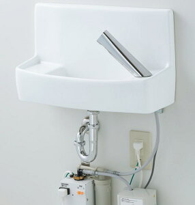 【L-A74TW2C】 LIXIL・リクシル トイレ用手洗器 温水自動水栓(100V) 水石けん入れ付タイプ 壁給水・壁排水 ハイパーキラミック INAX【純正品】
