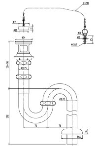 リクシル 【LF-4SAL】 INAX LIXIL 洗面器・手洗器用セット金具 排水金具 (呼び径32mm) ゴム栓式床排水Sトラップ イナックス リクシル アフレ付き【純正品】