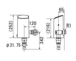 OKC-AT6112 INAX イナックス LIXIL リクシル 大便器自動洗浄システム オートフラッシュC 定流量弁 セパレート形 自動フラッシュバルブ(壁給水形)【純正品】