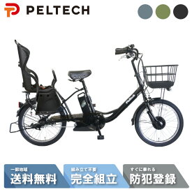 【先着105名☆3千円クーポン※6/22_20:00より】 電動自転車 電動アシスト自転車 子供載せ PELTECH ペルテック チャイルドシート付 20型 電動アシスト 内装3段 TDN-207LPC （8Ah / 12Ah）