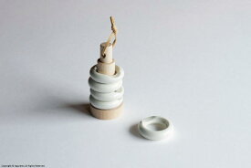 リングセット（磁器製リング形箸置き5個セット・木台付き）【 ceramic japan / セラミックジャパン】