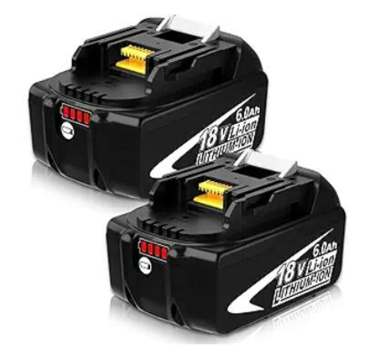 楽天市場】マキタ互換バッテリー 2個セット BL1860B/BL1830B 18V 6.0Ah 
