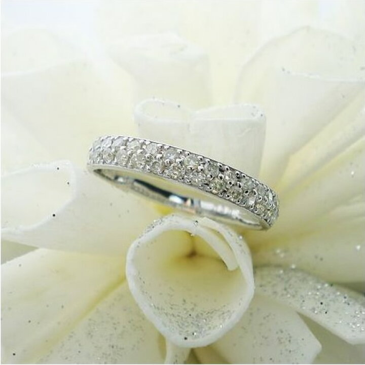 楽天市場】k18 パヴェリング 指輪 パヴェ ダイヤモンド 0.3ct 誕生石 