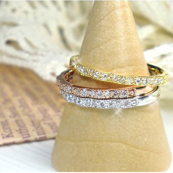 楽天市場】エタニティ リング ダイヤモンド 誕生石 K18 ハーフ  