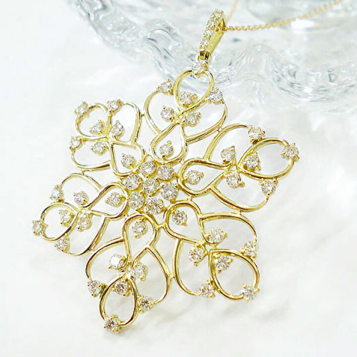 楽天市場】K18 ダイヤモンド 1.0ct ネックレス 1カラット 透かし  