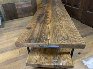 簡単DIYで作るアイアンレッグのテレビ台・ローボード(足場板古材/加工塗装) 長さ2,000mm