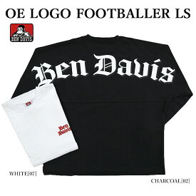 BEN DAVIS ベンデイビス 23380033 OE LOGO FOOTBALLER LS 長袖Tシャツ オールドイングリッシュロゴ オーバーサイズ ドロップショルダー メンズ レディース